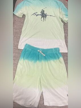 Ralph Lauren Kids Green & Teal Tie-Dye Pajama Set